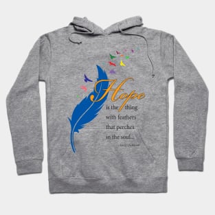 Hope feather with quote, black type Hoodie